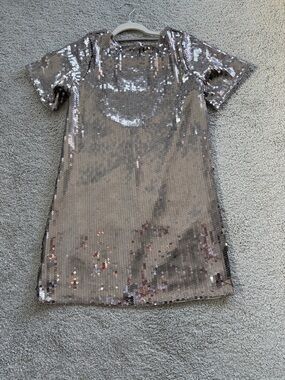 Abercrombie & Fitch Silver Sequin Mini Dress